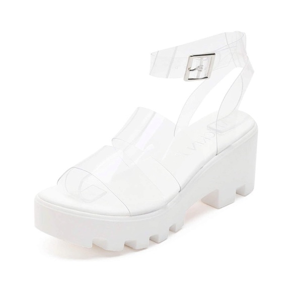 ⭐️HOSTPICK⭐️New! Clear Strappy Platform Sandals Open Toe Ankle Strap Platforms| - Picture 2 of 12